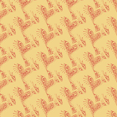 An abstract vintage pattern seamless background.