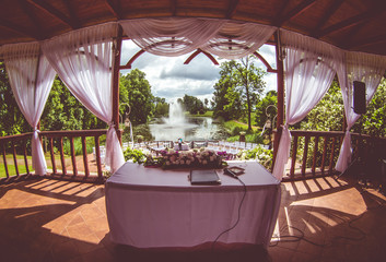 Inside of beautiful wedding gazebo