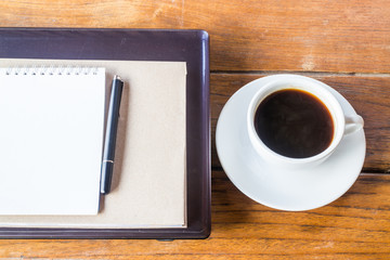 Refreshed coffee break on work table