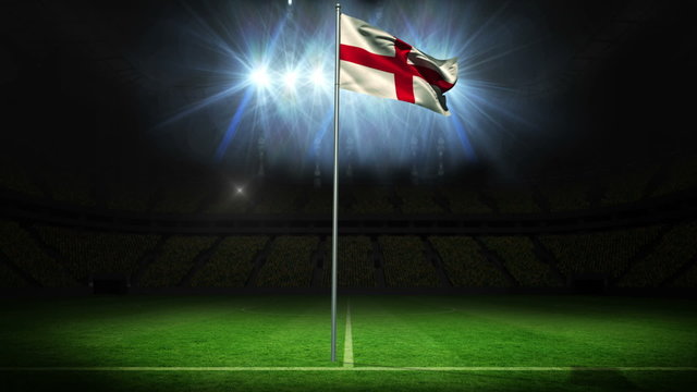England national flag waving on flagpole