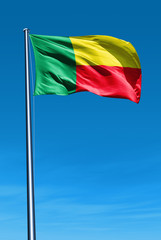 Benin flag waving on the wind