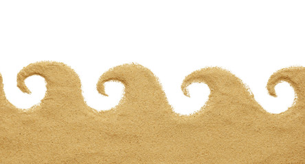 sand with wave shape isolated on white