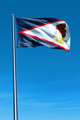 American Samoa flag waving on the wind
