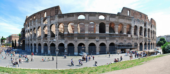 Colosseum was built in the first century in Rome city.
