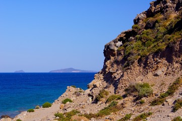 Fototapeta na wymiar Rocky coast on Cos Island Greece