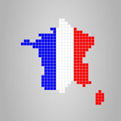 France Pixel Map Flag