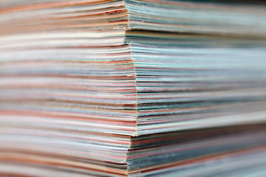 Stack of magazines detail. Recycle concept.