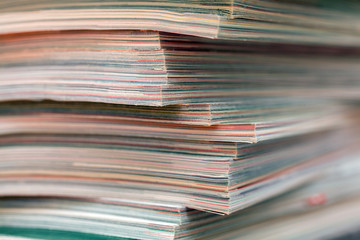 Stack of magazines detail. Recycle concept.