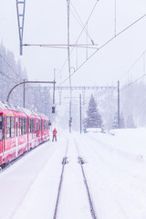 Train in the snow