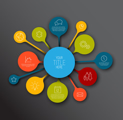 Colorful Infographic timeline report template with bubbles