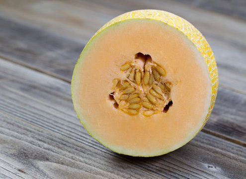 Freshly cut half Melon