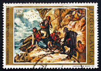Postage stamp Yugoslavia 1975 Ambush, by Ferdo Quiquerez
