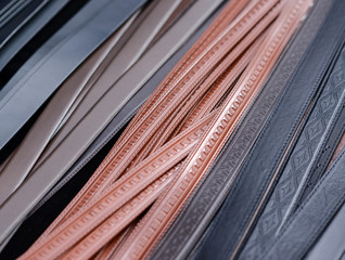 Leather belts background