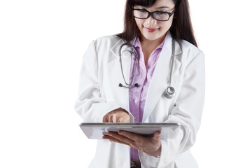 Female doctor with digital tablet