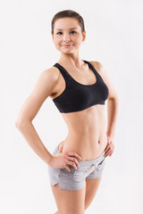 Obraz premium Portrait of attractive woman with a beautiful body