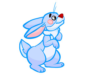The cartoon illustration of a rabbit on a white background.