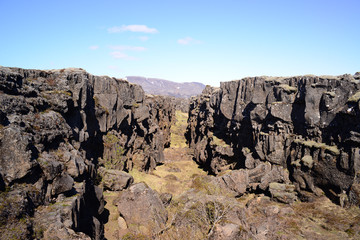 Thingvellir National park a famous area in Iceland right over th
