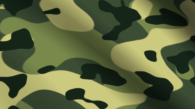 Background animation of looping green camouflage cloth.
