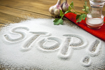 Stop salt – medical concept