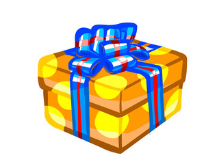 The illustration of an orange present box.