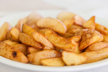 Closeup of a pile of bulgarian potato fries
