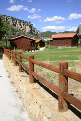 Fototapeta na wymiar Cabin rental in the town of Uña, Cuenca, Castilla La Mancha.