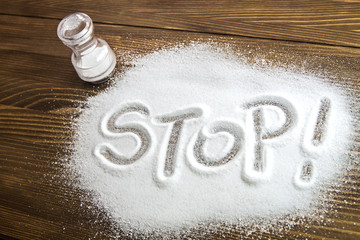 Stop salt – medical concept