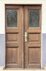 old brown wood door