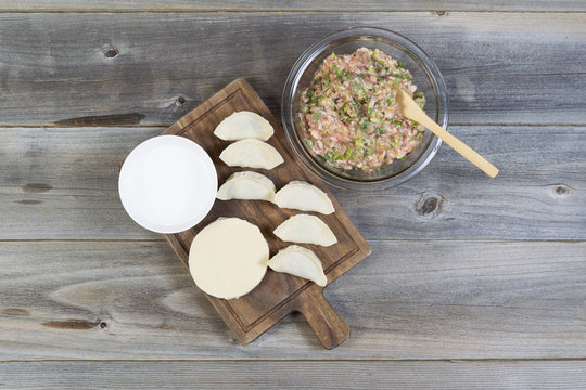 Raw Ingredients For Making Chinese Dumplings