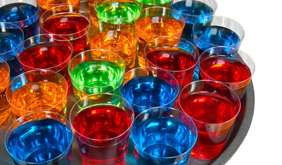 Shot glasses on tray