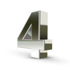 3d silver steel number 4