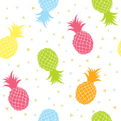 Pineapples colorful seamless texture pattern - 67140096