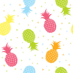 Pineapples colorful seamless texture pattern © Yuzach