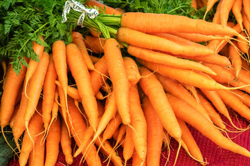 Fresh carrots at the market