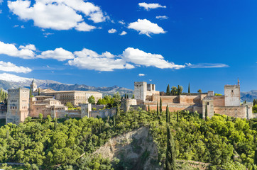 Famous Alhambra palace, Granada, Spain. - obrazy, fototapety, plakaty