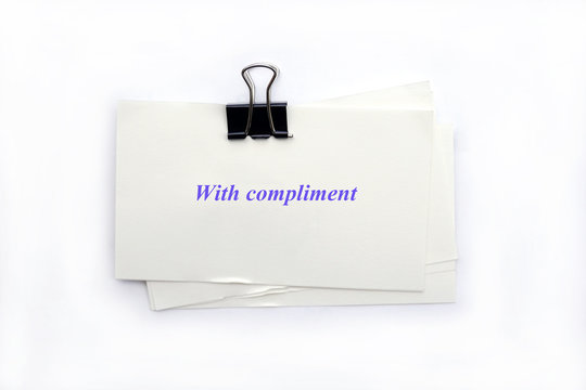 with compliment note isolated on white background