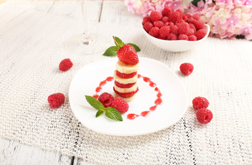 Fresh strawberry with banana