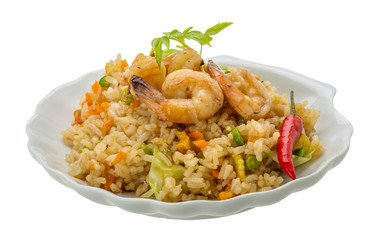Fried rice with shrimps