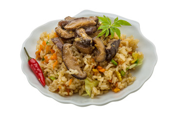 Fried rice with mushrooms