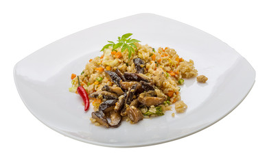 Fried rice with mushrooms