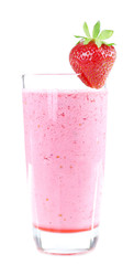 Delicious berry smoothie isolated on white