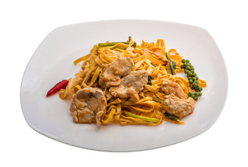 Fried noodles with pork