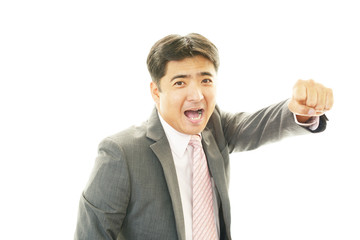 ガッツポーズのビジネスマン