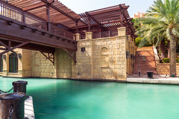 Amazing architecture of tropical resort in Dubai, UAE