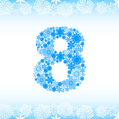 Snow alphabet. Numbers.