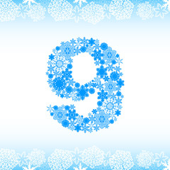 Snow alphabet. Numbers.