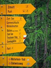 Wegweiser Zermatt Swiss