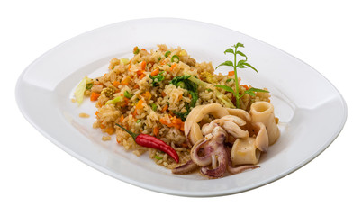 Fried rice with calamari