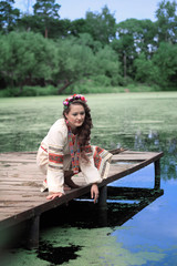 Woman in traditional Russian (slavic) costume