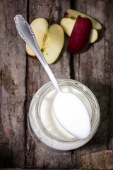 Fototapeta na wymiar natural yogurt